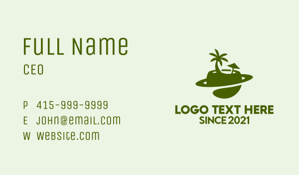 Coconut Resort Planet  Business Card Design Image Preview