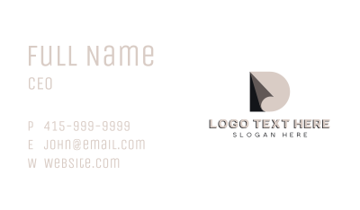 Creative Professional Origami Letter D Business Card Image Preview