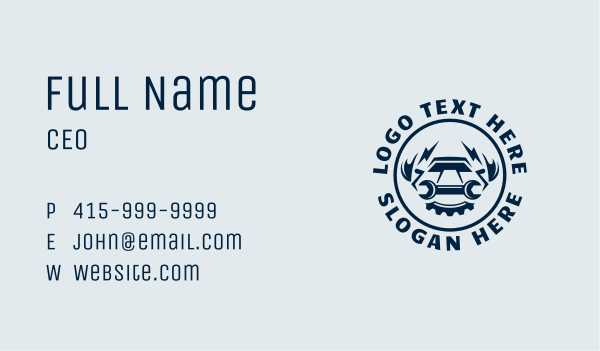 Car Mechanic Wrench Business Card Design Image Preview