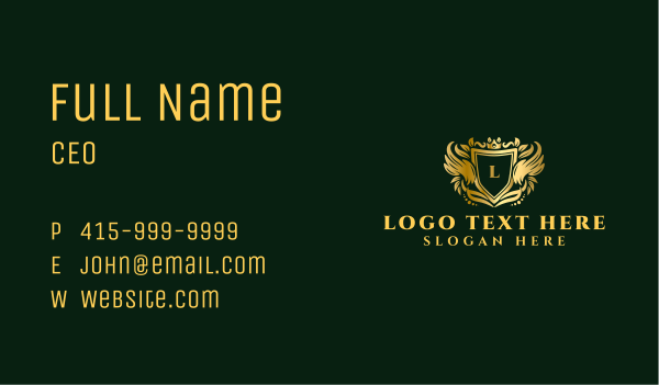 Royal Shield Crown Business Card Design Image Preview