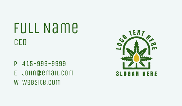 Organic Weed CBD Business Card Design Image Preview