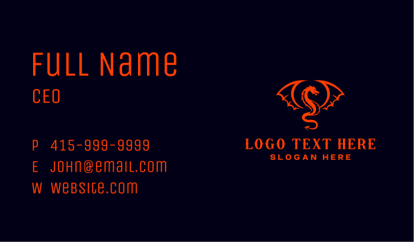 Dragon Wings Clan Business Card Design Image Preview