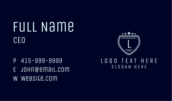 Deluxe Shield Lettermark Business Card Design Image Preview