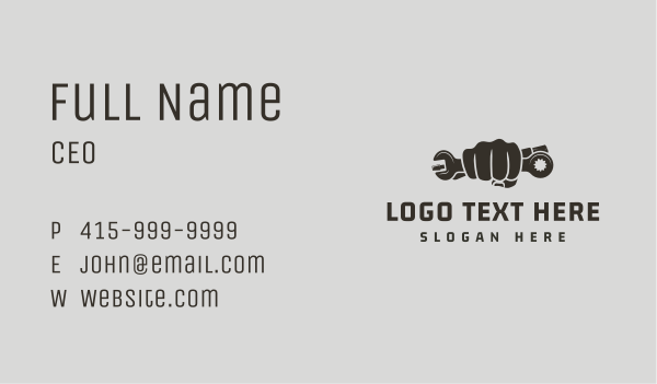 Mechanic Tools Fist Business Card Design Image Preview