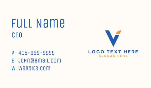 Corporate Letter V Business Card Design Image Preview