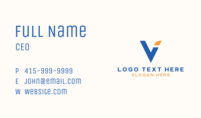 Corporate Letter V Business Card Image Preview