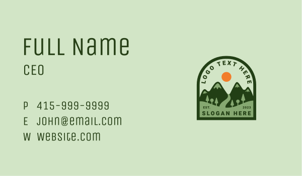 Mountain Adventure Path Business Card Design Image Preview