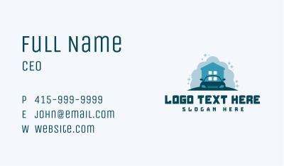 Bubble Clean House Car Business Card Image Preview