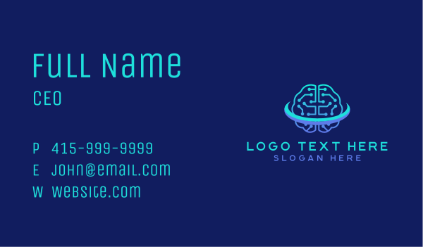 Circuit Brain Technology Business Card Design Image Preview