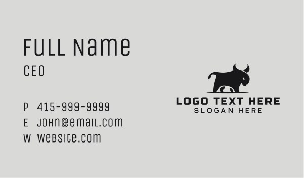 Black Angry Bull Business Card Design Image Preview