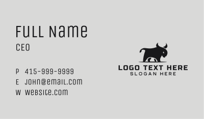 Black Angry Bull Business Card Image Preview