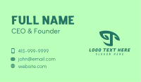 Green Organic Letter T Business Card Image Preview