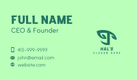 Green Organic Letter T Business Card Image Preview