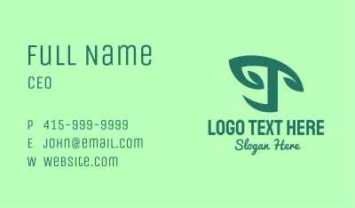 Green Organic Letter T Business Card