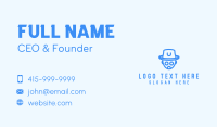 Blue Robot Hat Tech Business Card Preview