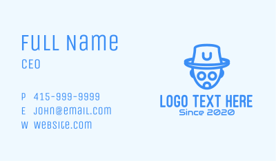 Blue Robot Hat Tech Business Card Image Preview