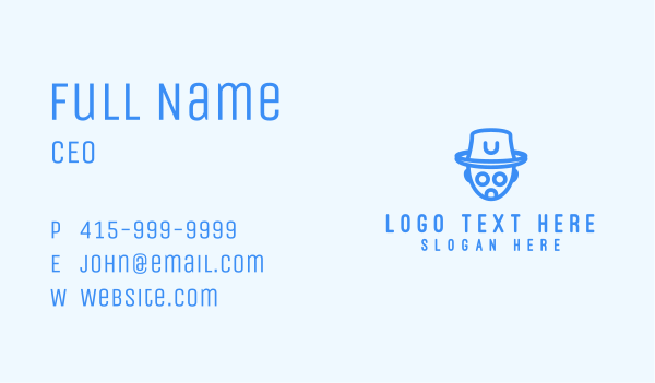 Blue Robot Hat Tech Business Card Design Image Preview