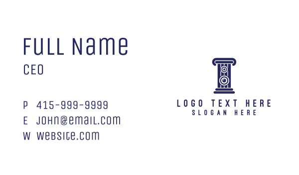 Blue Stereo Pillar  Business Card Design Image Preview