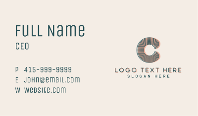 Retro Music Label Letter  Business Card Image Preview