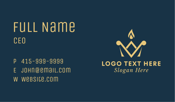 Royal Flame Crown  Business Card Design Image Preview