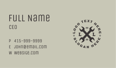 Wrench Tool Letter Business Card Image Preview