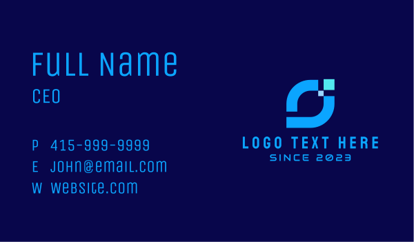 Blue Pixel Technology Business Card Design Image Preview