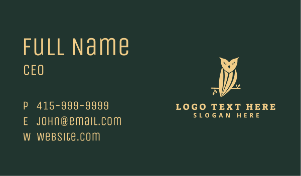 Luxe Owl Enterprise Business Card Design Image Preview