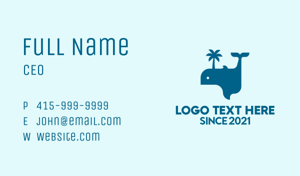 Blue Whale Island  Business Card Design Image Preview
