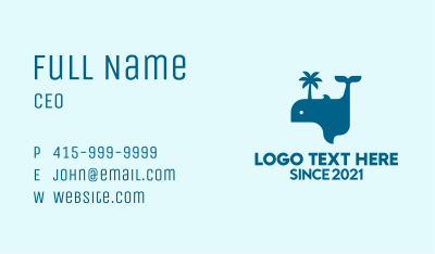 Blue Whale Island  Business Card Image Preview