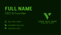 Organic Vegan Letter V Business Card Image Preview