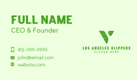 Organic Vegan Letter V Business Card Image Preview