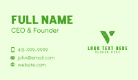 Organic Vegan Letter V Business Card Preview