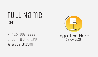 Desk Lamp Appliance  Business Card Image Preview