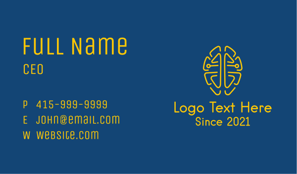 Symmetrical Brain Tech Business Card Design Image Preview