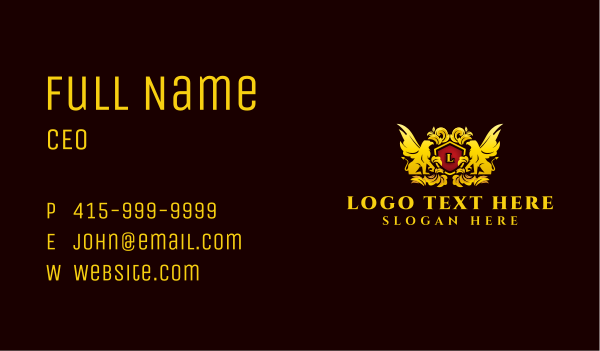 Premium Griffin Shield Business Card Design Image Preview