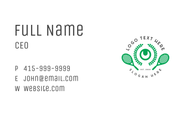 Tennis Game Tournament Emblem Business Card Image Preview