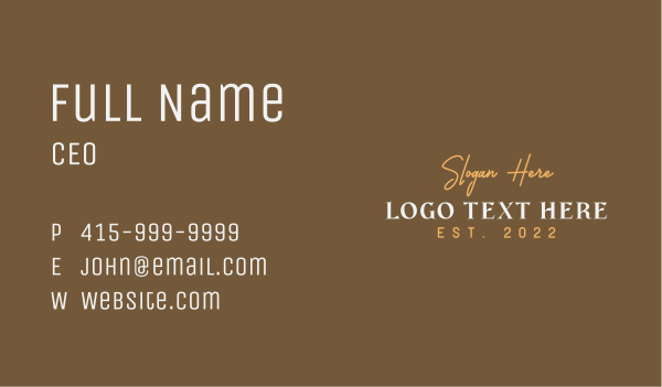 Elegant Luxury Wordmark Business Card Design Image Preview