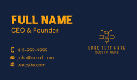 Orange Monoline Bee  Business Card Design