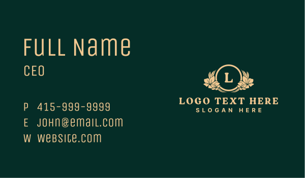 Elegant Organic Flower  Business Card Design Image Preview