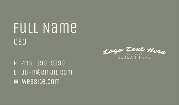 Cursive Street Type Business Card Design Image Preview