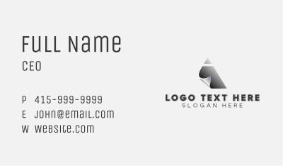 Metal Fabrication Triangle Letter A Business Card Image Preview