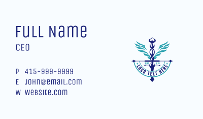 Medical Caduceus Pharmacy Business Card Image Preview
