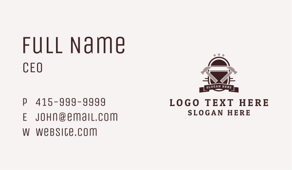 Construction Hammer Repair  Business Card Design Image Preview