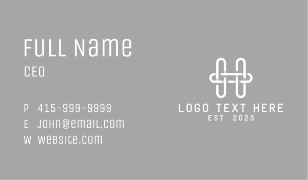 White Letter H Business Card Design Image Preview