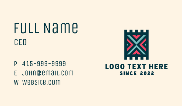 Ethnic Carpet Pattern Business Card Design Image Preview