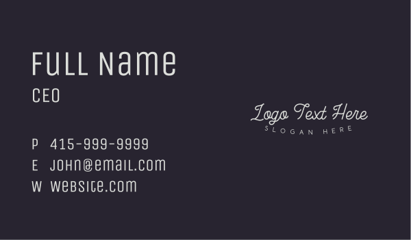 Clothing Brand Wordmark Business Card Design Image Preview