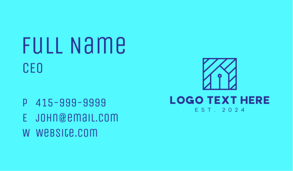 Blue Tech House  Business Card Design Image Preview