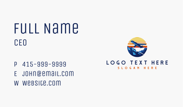 Airplane Travel Vacation Business Card Design Image Preview