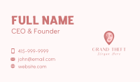 Girl Face Location Pin Business Card Design