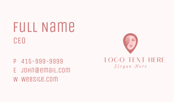 Girl Face Location Pin Business Card Design Image Preview